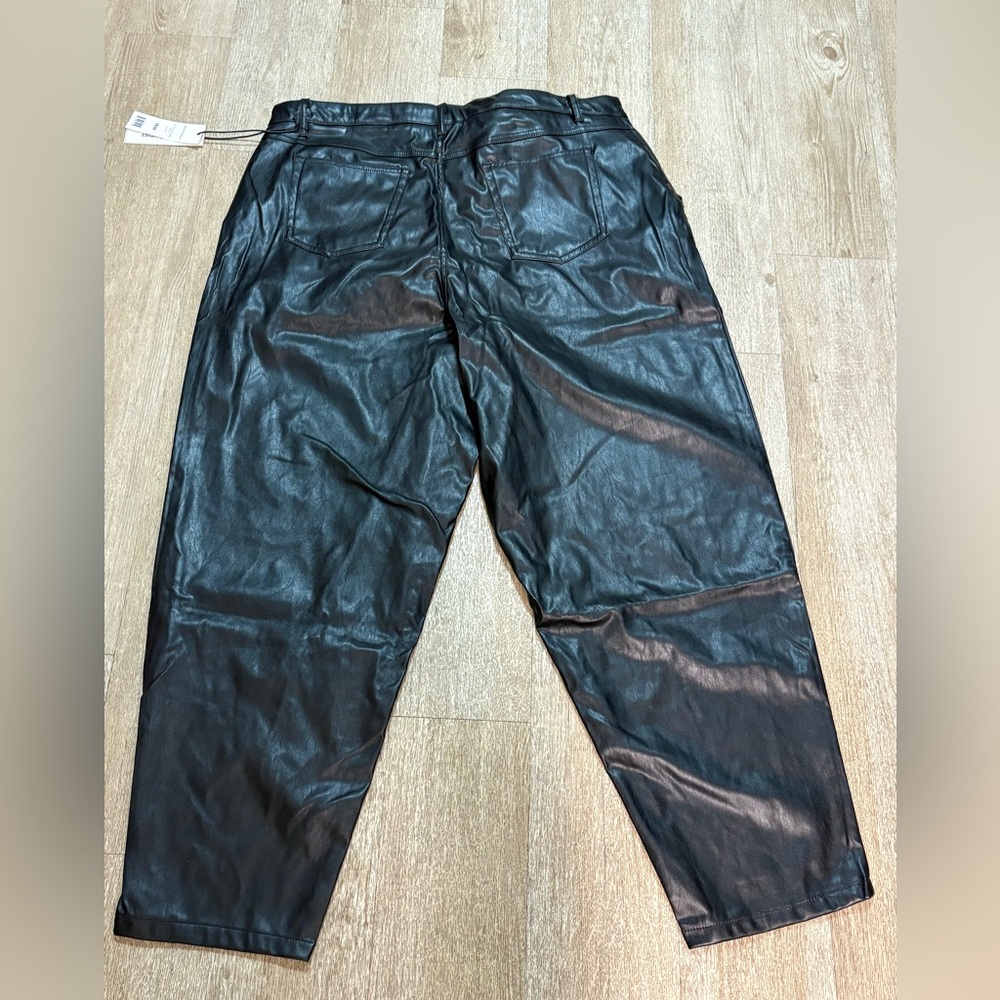 JUICY COUTURE BLACK FAUX LEATHER PANTS SIZE 18W - Picture 6 of 7